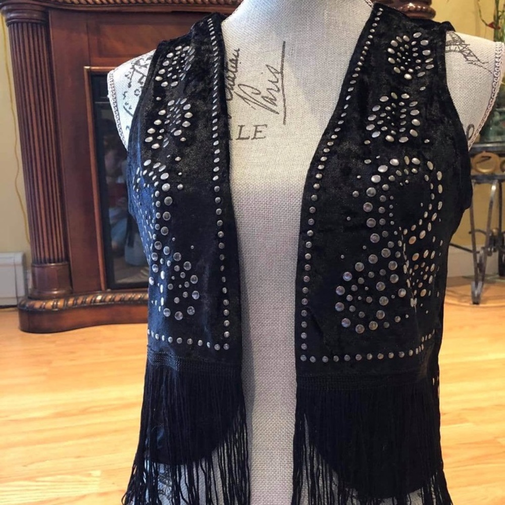 Contempo Western Style Vest with Stud Detailing